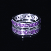 Genuine Amethyst Channel Set Eternity Ring for Women