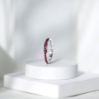 Channel Set Round Lab Created Ruby Eternity Band Ring for Women