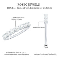 Natural Diamond Half Eternity Band Ring for Women
