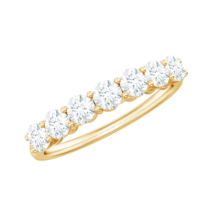 Natural diamond half eternity band ring for women by Rosec Jewels, featuring a continuous row of sparkling diamonds on a sleek band.