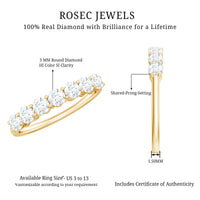 Natural Diamond Half Eternity Band Ring for Women