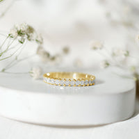 Princess Cut Moissanite Stackable Eternity Band Ring