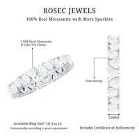 Claw Set Moissanite Heart Wedding Band for Women