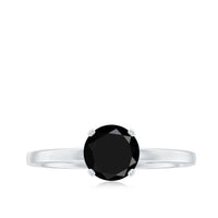 Natural 2 Carat Black Onyx Engagement Ring For Women