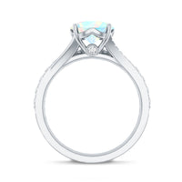 Natural Ethiopian Opal Split Shank Engagement Ring with Wedding Band