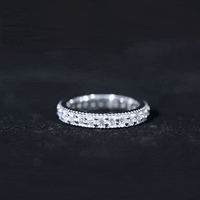 Moissanite Band Ring with Milgrain Detailing