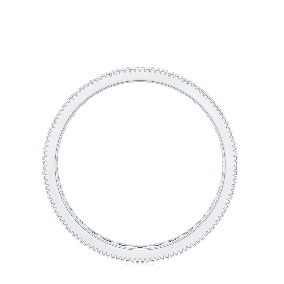 Moissanite Band Ring with Milgrain Detailing