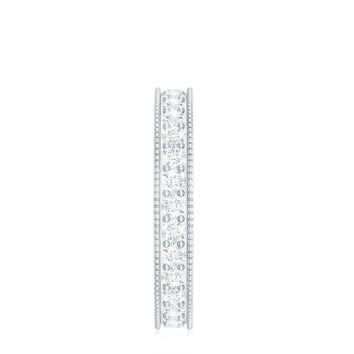 Moissanite Band Ring with Milgrain Detailing