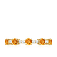 Natural Citrine Diamond Half Eternity Ring for Anniversary
