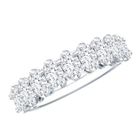 Oval Moissanite Half Eternity Wedding Band Ring