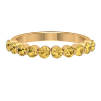 Simple Round Citrine Half Eternity Band Ring