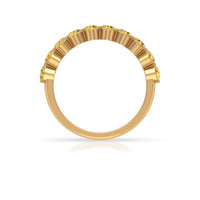 Simple Round Citrine Half Eternity Band Ring