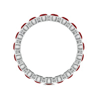 Bezel Set Round Shape Lab Created Ruby Eternity Ring