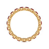 Bezel Set Round Shape Lab Created Ruby Eternity Ring