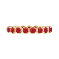 Bezel Set Round Shape Lab Created Ruby Eternity Ring