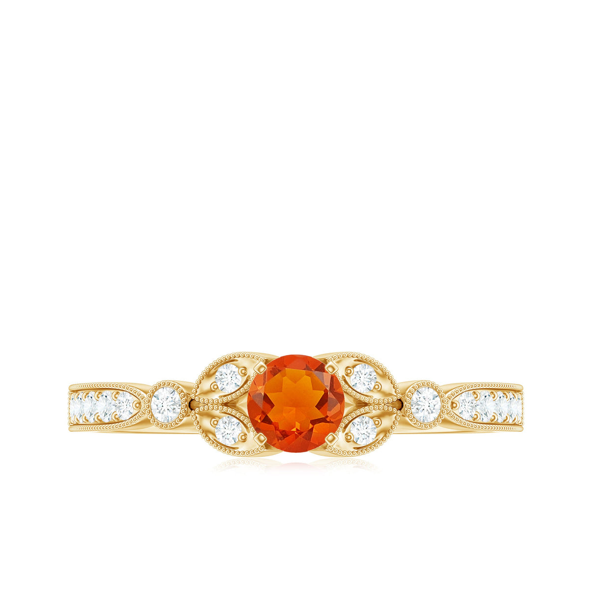 Minimal fire opal and diamond promise ring from Rosec Jewels, featuring a sleek design with vibrant opal and sparkling diamonds.