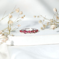 Certified Pink Tourmaline Half Eternity Band Ring
