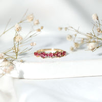 Certified Pink Tourmaline Half Eternity Band Ring