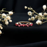 Certified Pink Tourmaline Half Eternity Band Ring