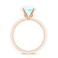 2 Carat Ethiopian Rainbow Opal Diamond Engagement Ring with Certificate