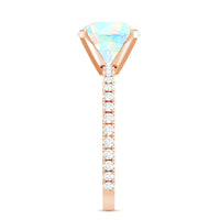 2 Carat Ethiopian Rainbow Opal Diamond Engagement Ring with Certificate