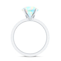 2 Carat Ethiopian Rainbow Opal Diamond Engagement Ring with Certificate