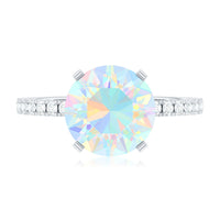2 Carat Ethiopian Rainbow Opal Diamond Engagement Ring with Certificate