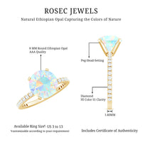 2 Carat Ethiopian Rainbow Opal Diamond Engagement Ring with Certificate