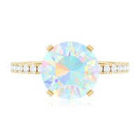2 Carat Ethiopian Rainbow Opal Diamond Engagement Ring with Certificate