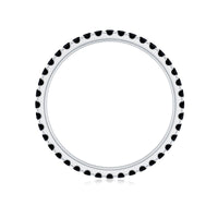 Certified Real Black Spinel Eternity Stackable Ring