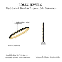 Certified Real Black Spinel Eternity Stackable Ring