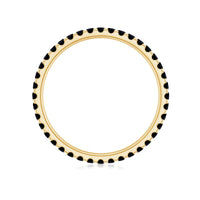 Certified Real Black Spinel Eternity Stackable Ring