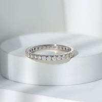 Certified French Pave Set Moissanite Stackable Full Eternity Ring
