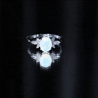 1.2 Carat Natural Rainbow Opal Oval Engagement Ring with Diamond