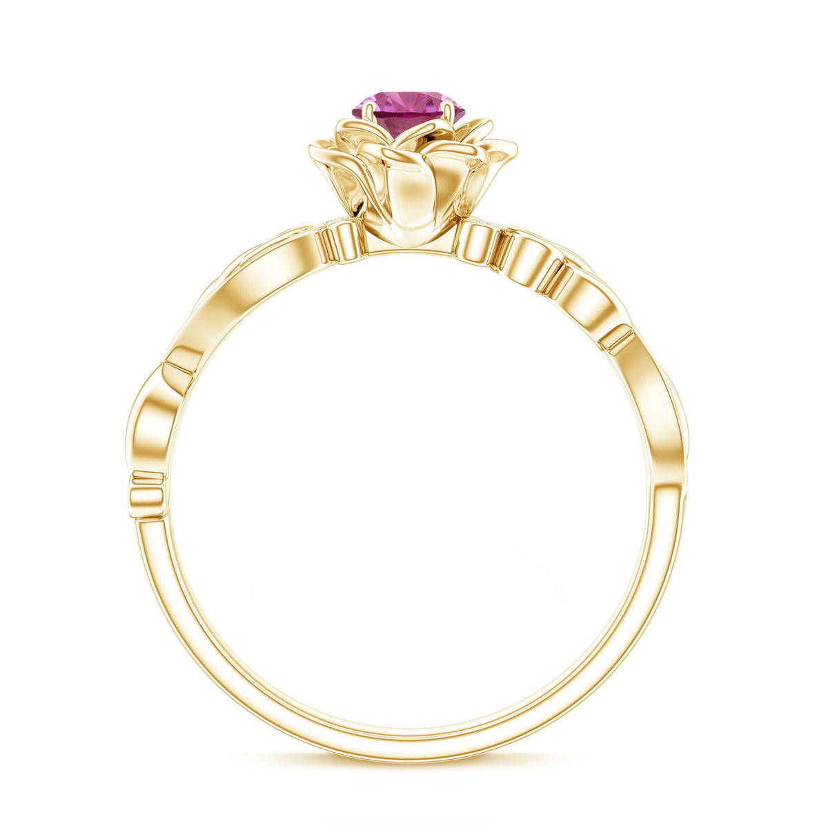 Rosec Jewels pink tourmaline and diamond engagement ring featuring a delicate floral-inspired design with sparkling stones.