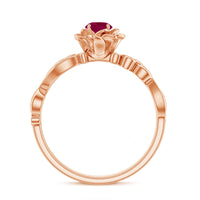 Nature Inspired 0.6 Carat Ruby Diamond Engagement Ring for Women