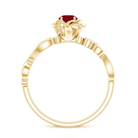 Nature Inspired 0.6 Carat Ruby Diamond Engagement Ring for Women