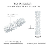 Cluster Wedding Band for Women with Moissanite