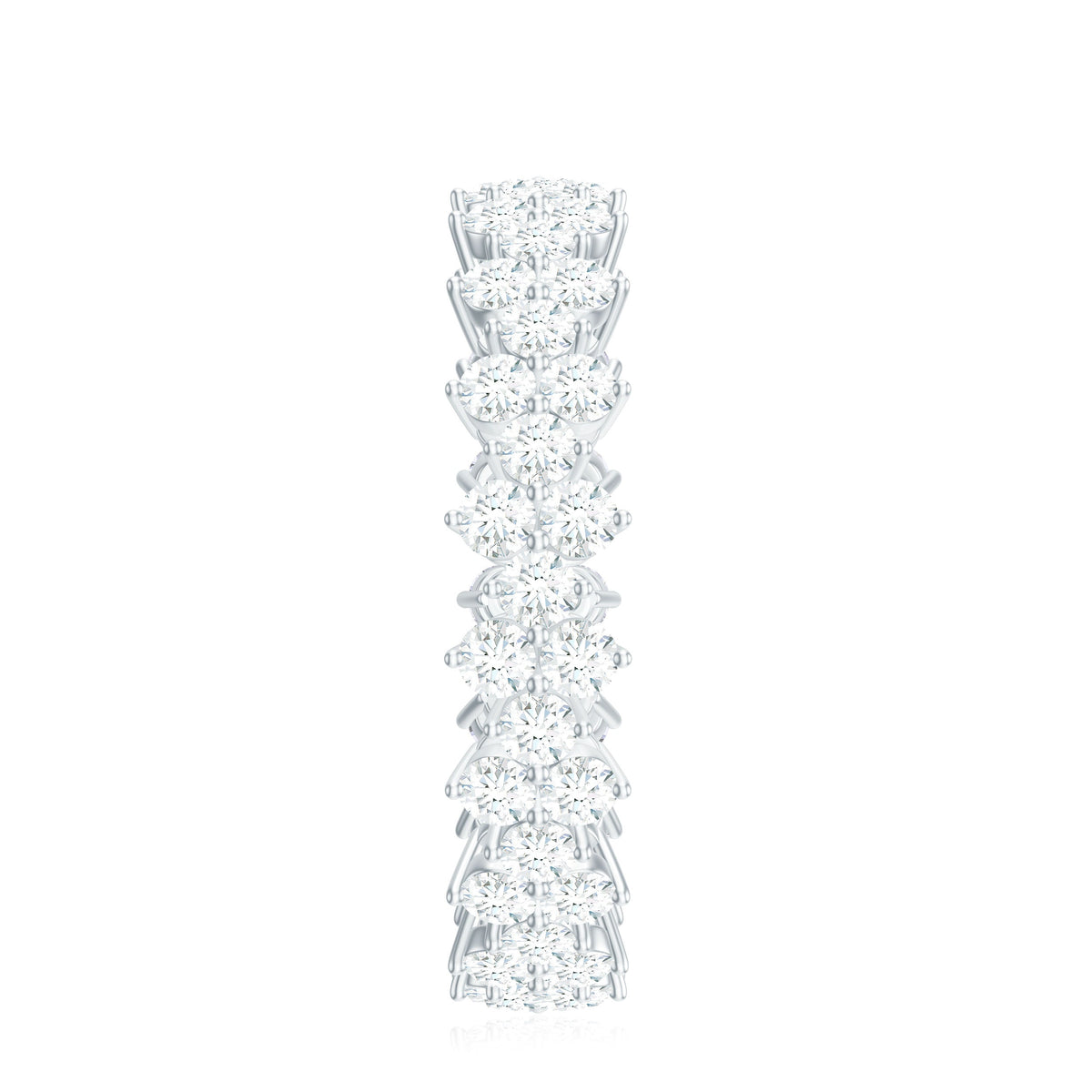 Cluster Wedding Band for Women with Moissanite