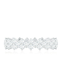 Cluster Wedding Band for Women with Moissanite