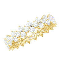 Cluster Wedding Band for Women with Moissanite
