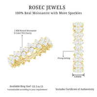 Cluster Wedding Band for Women with Moissanite