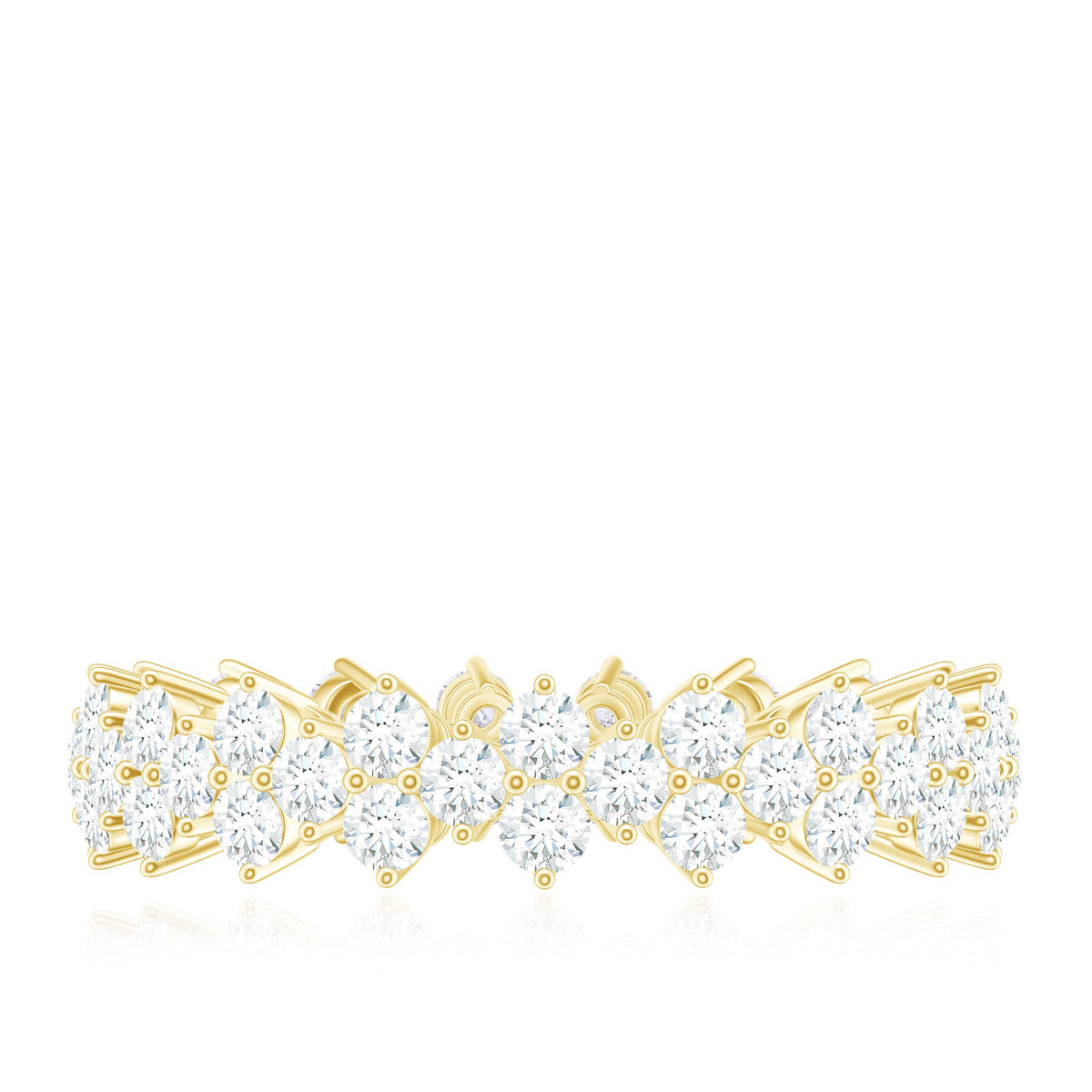 Cluster Wedding Band for Women with Moissanite