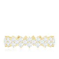 Cluster Wedding Band for Women with Moissanite