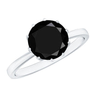 Certified 2 Carat Lab Grown Black Diamond Solitaire Engagement Ring