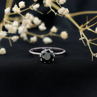 Certified 2 Carat Lab Grown Black Diamond Solitaire Engagement Ring