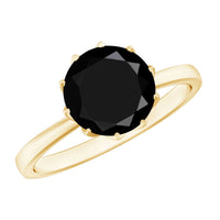 Certified 2 Carat Lab Grown Black Diamond Solitaire Engagement Ring