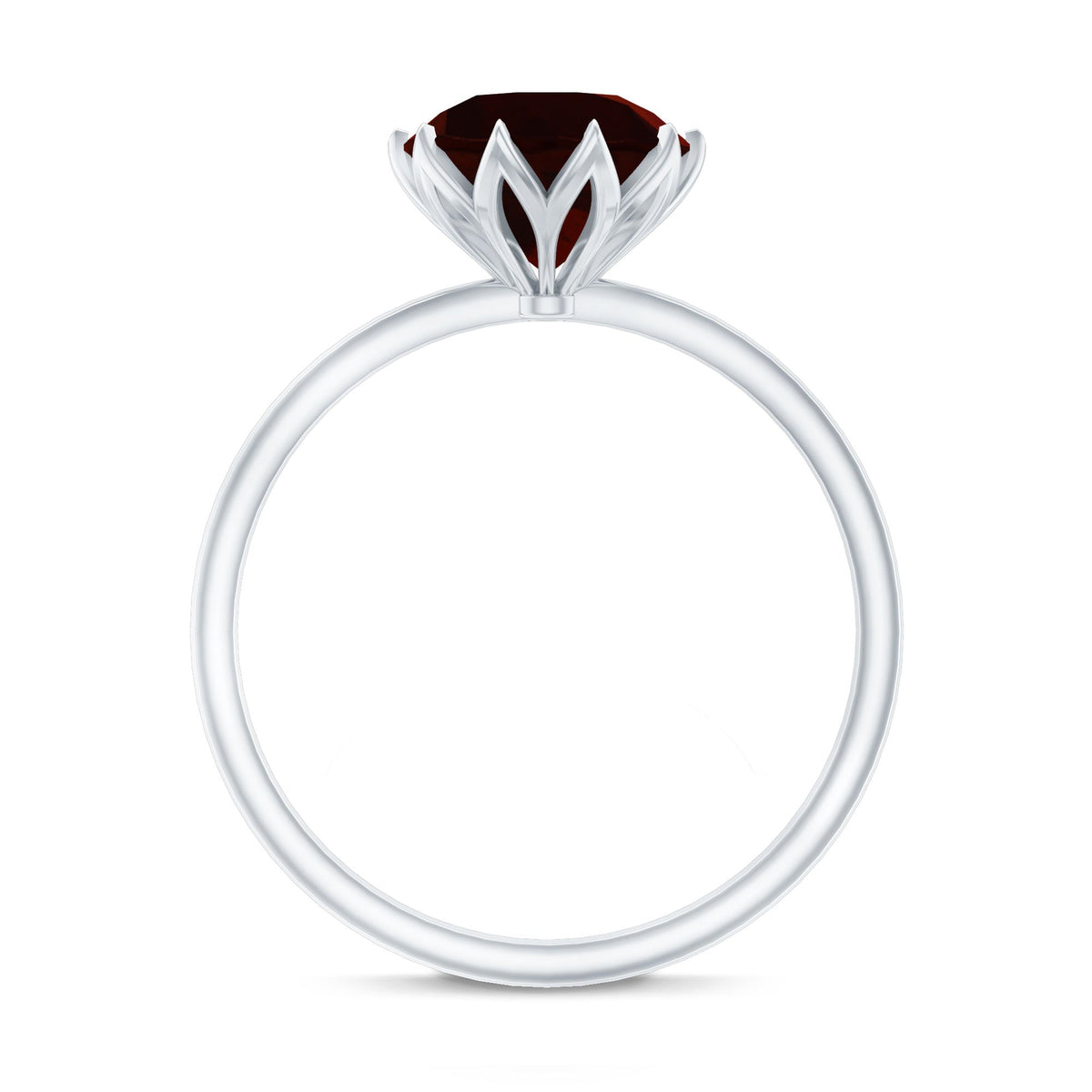 Natural 8mm Garnet Solitaire Engagement Ring