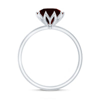 Natural 8mm Garnet Solitaire Engagement Ring