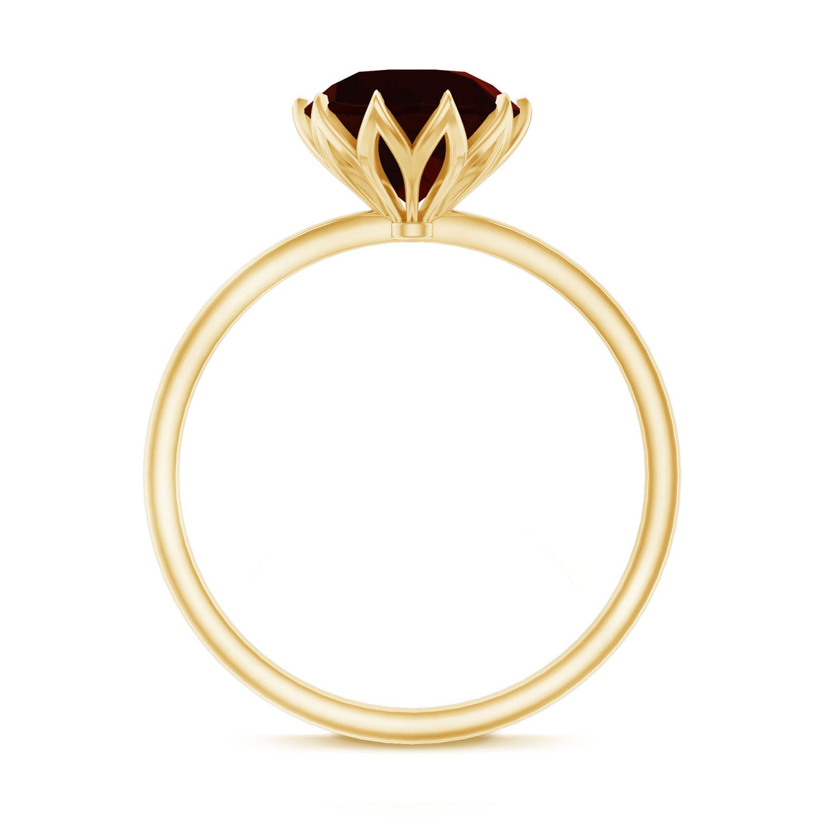 Natural 8mm Garnet Solitaire Engagement Ring